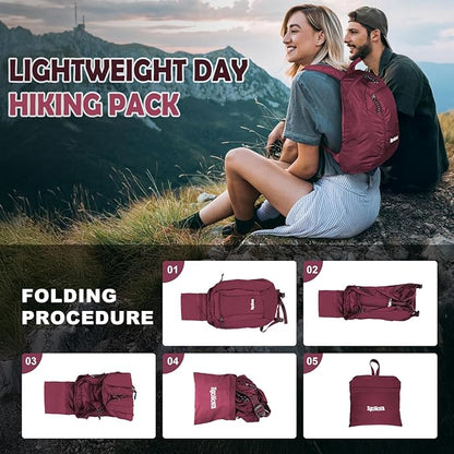 12L Ultralight & Thin Packable Daypack, Small Foldable Hiking Backpack Travel - Image 7