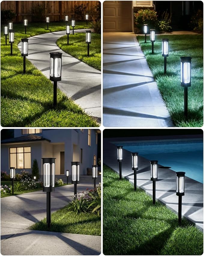 Solar Pathway Lights Outdoor 6 Pack, Upgraded Brighter 6 Inch extended filament - Image 8