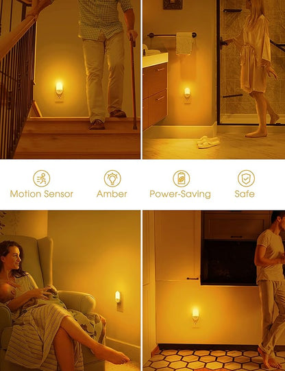L LOHAS LED Amber Night Light, 2 Pack, Night Lights Plug into Wall Motion Sensor - Image 7