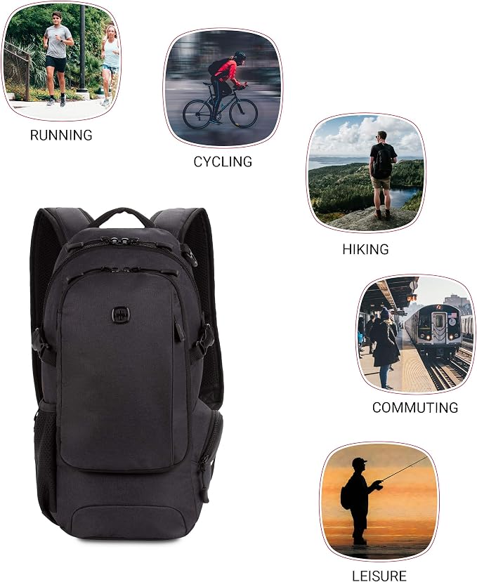 SwissGear 3598 Backpack, Narrow Daypack, Dark Grey - Image 7