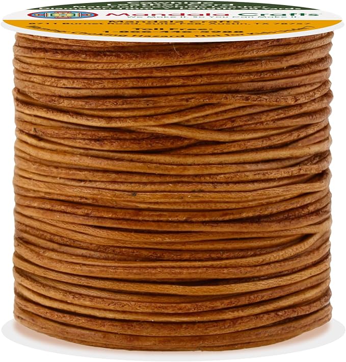Mandala Crafts Round Cowhide Genuine Rust Leather Cord - Image 2