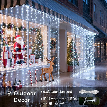 JMEXSUSS 9.5x29.5ft Curtain Lights Indoor Outdoor Decor - Image 3