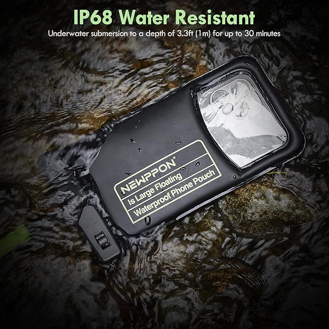 Floating Medium Waterproof Phone Pouch : 2 Pack Float Clear Cell Holder - Image 3