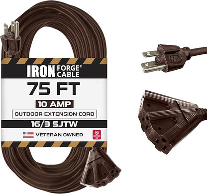 Iron Forge Cable 75ft Brown Outdoor Extension Cord by IronForgeCable