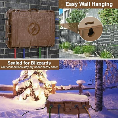 Waterproof Electrical Box, Large Outdoor Extension Cord Covers Waterproof - Image 4