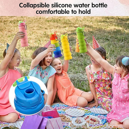 Sunnyray 14 Pack Collapsible Water Bottles Travel 17oz Silicone Portable - Image 5