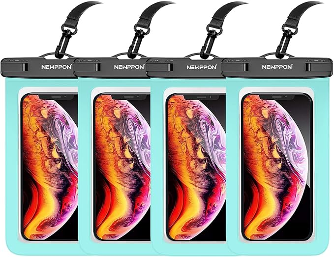 4 Pack 8.5“ Waterproof Cell Phone Pouch by Newppon