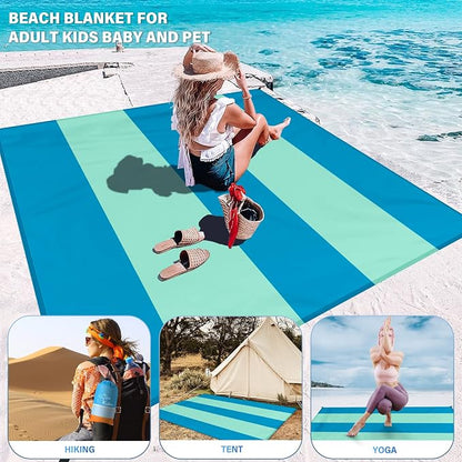 Famstar Beach Blanket Oversized Extra Large 10'X 9', Waterproof Sandproof Beach - Image 3
