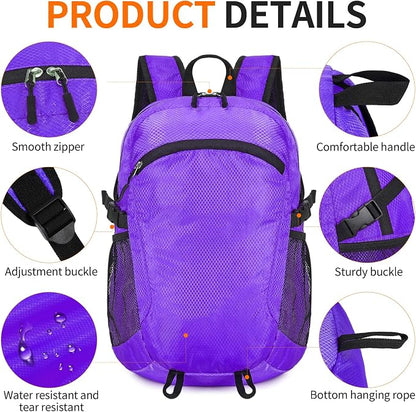 Small Hiking Backpack 15L Travel Lightweight Hiking Packable Daypack - Image 6