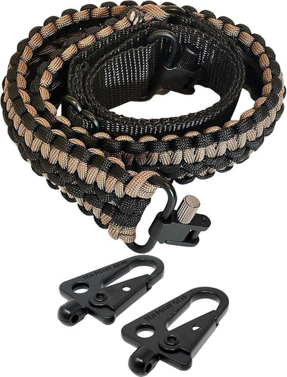 Extra Wide Gun Sling Paracord 550 Adjustable w/Swivels by Ten+Point+Gear