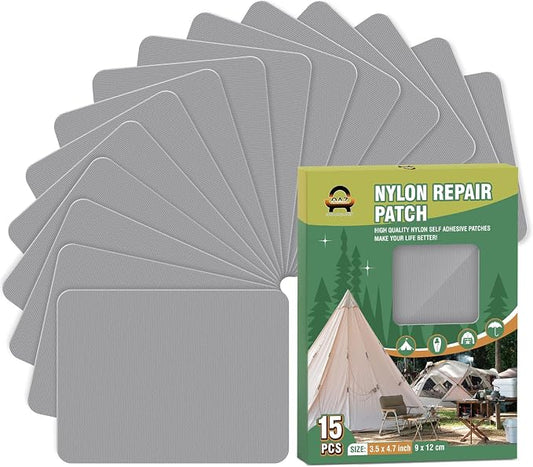 OAZ 15 Pieces 3.5 x 4.7 inch Nylon Repair Patches Nylon Fabric Patch by OAZ