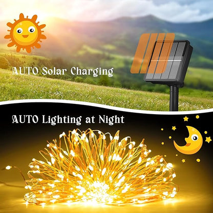 2-Pack Solar String Lights for Outside, 400 LED 144Ft Solar Fairy Lights for - Image 2