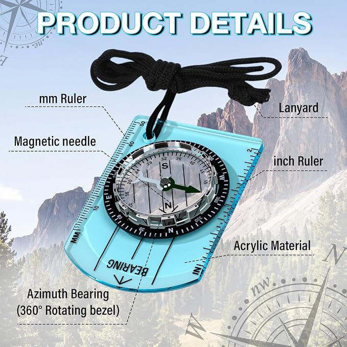 50 Pack Orienteering Compass Bulk Advanced Baseplate Compass Hiking Survival - Image 3