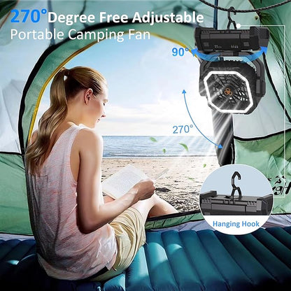 Portable Fan Rechargeable, 20000mAh Cordless Battery Powered Camping Fan - Image 5