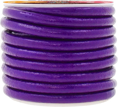 Mandala Crafts Round Genuine Purple Leather Cord - Image 2