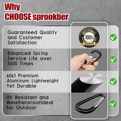 sprookber 4" & 5" Extra Large Aluminum Carabiner D Ring, Caribeener Clips - Image 6