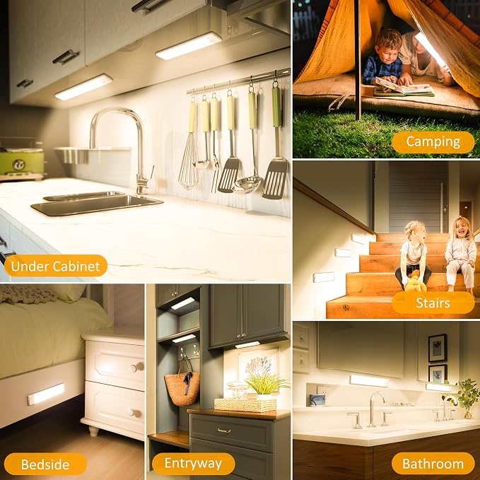 Motion Sensor Under Cabinet Lights, Magnetic Rechargeable Under Counter Closet - Image 6
