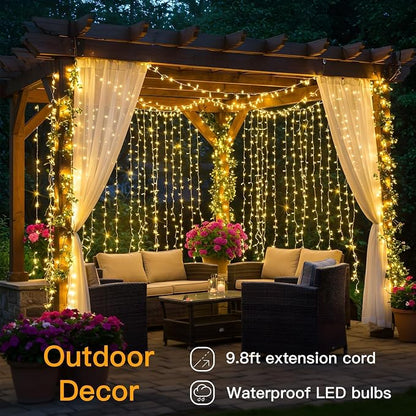 suddus Curtain Lights for Bedroom, 200 Led Hanging String Light Outdoor - Image 9