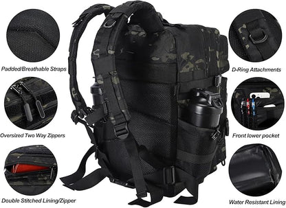 LHI Military Tactical Backpack for Men and Women 45L Army 3 Days Assault Pack - Image 4