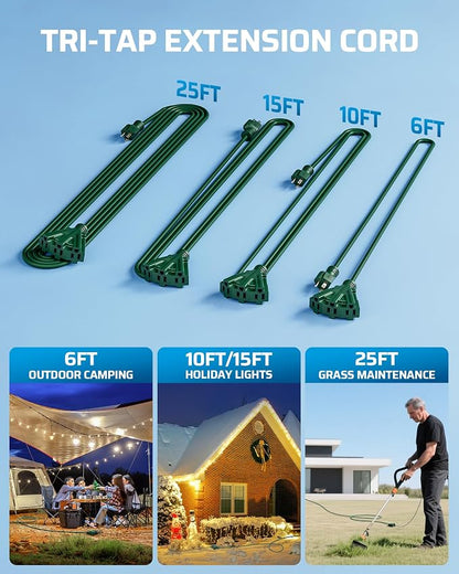 DEWENWILS 10FT Outdoor Extension Cord, 16/3 SJTW Power Cable - Image 7