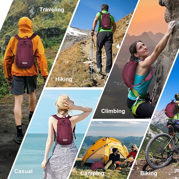 12L Ultralight & Thin Packable Daypack, Small Foldable Hiking Backpack Travel - Image 6