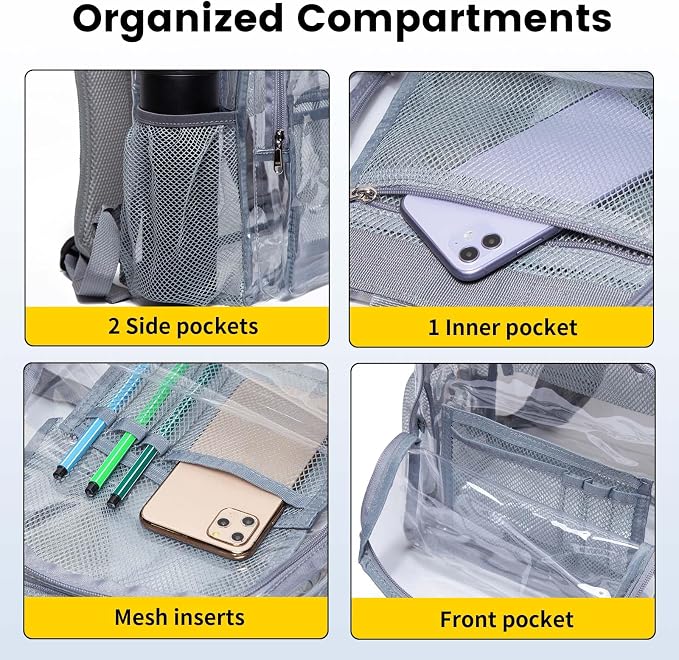 Vorspack Clear Backpack Heavy Duty PVC Transparent Backpack - Image 5