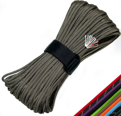 Survival Paracord 550 Fire Paracord Survivor Cord Nlyon Rope 10 Strands US by KOKKOYA