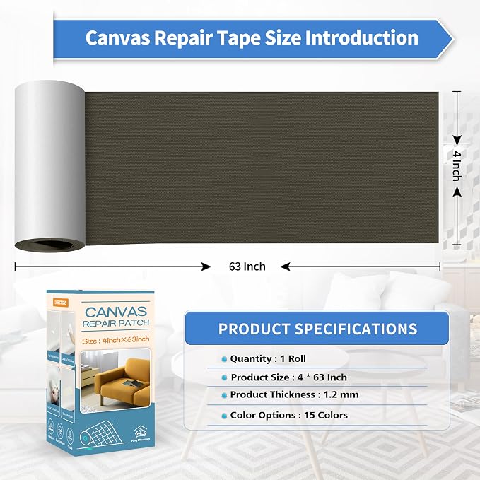 KING MOUNTAIN Canvas Repair Tape, Outdoor Gear Patch, 4×63 Inches, Waterproof - Image 4