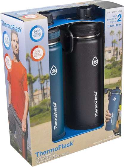 ThermoFlask Stainless Steel Water Bottles 2-Pack - Image 2