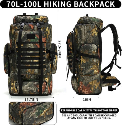 Hiking Backpack for Men 70L/100L Camping Backpack Military Rucksack Molle 3 - Image 2