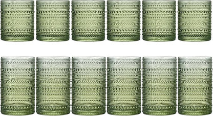 Khen Hobnail Beaded Highball Drinking Tumbler Glasses | Set of 12 | Color - Image 3