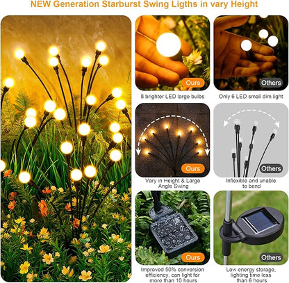 ASMAD Solar Lights Outdoor, Solar Garden Lights, Outdoor Decorations, Firefly - Image 2