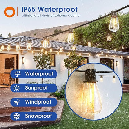 addlon 25FT LED Outdoor String Lights Waterproof Patio Lights - Image 2