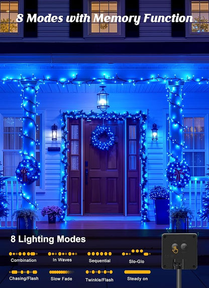 Brightown 2 Pack Solar String Lights Outdoor, Total 80FT 200 LED Solar Powered - Image 3