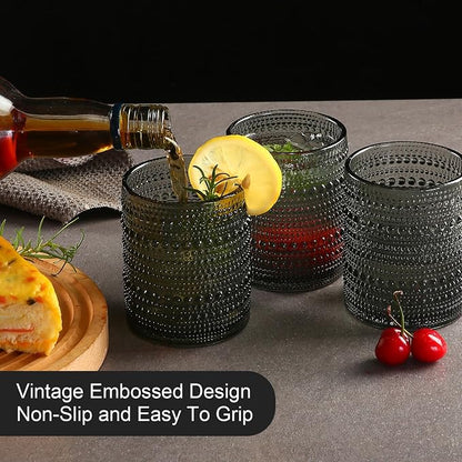 ZMOWIPDL Vintage Glassware Drinking Glasses Set of 6, 12 oz Hobnail Glass Cups - Image 7