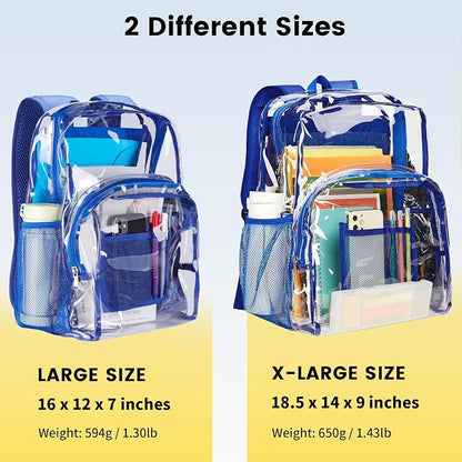 Vorspack Clear Backpack Heavy Duty PVC Transparent Backpack Extra Large Clear - Image 2