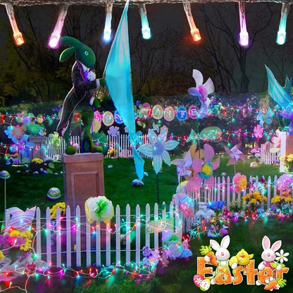 Colorful String Lights Easter Decoration, 66 ft 200 LED Easter Pastel Lights 8 - Image 3