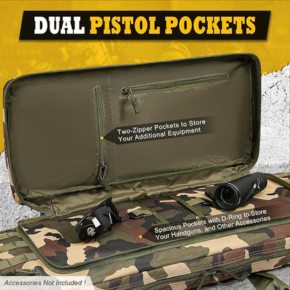 DULCE DOM 36 42 48 Inch Double Rifle Case, Tactical Soft Padded Backpack - Image 3