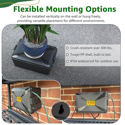 NineLeaf Large Outdoor Electrical Box, IP54 Waterproof Extension Cord Cover - Image 4