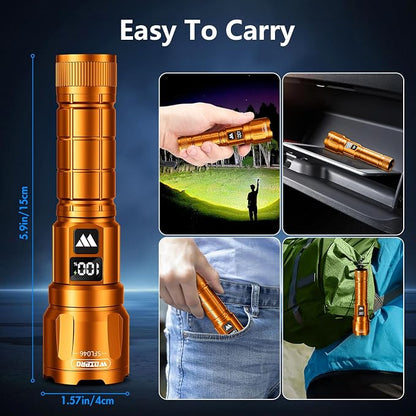 WdtPro LED Rechargeable Flashlight 2 Pack, Super Bright Zoomable 6000 Lumens - Image 6