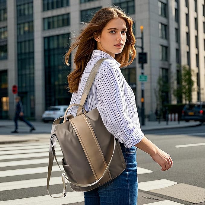 PINCNEL Women Backpack Purse Waterproof Nylon Anti-theft Rucksack Lightweight - Image 2
