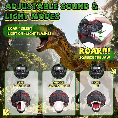 Nitigo Dinosaur Headlamp for Kids Flashlight Rechargeable Led Headlights Roar & - Image 6
