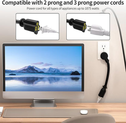 Vockjour 3 FT 3 Pack Black Low Profile Flat Plug 14 Gauge Heavy Duty Extension - Image 4