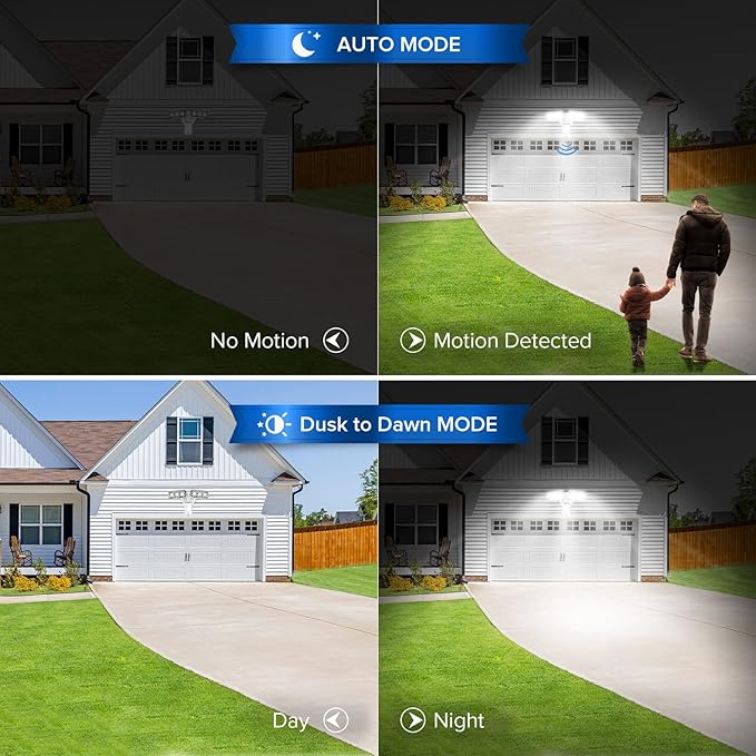 SANSI 38W 5000LM Motion Sensor Outdoor Lights, Flood Lights Outdoor Detector - Image 3