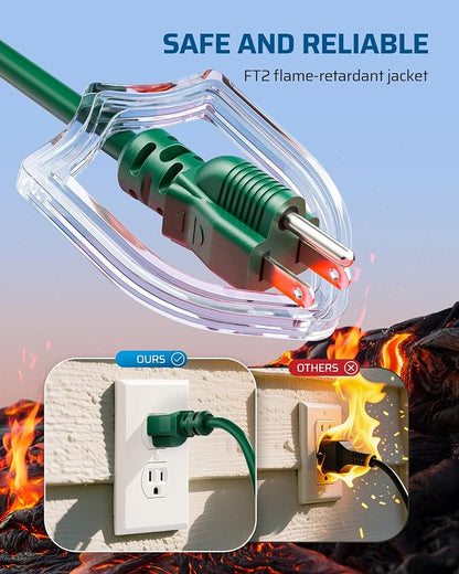 DEWENWILS 10 FT Outdoor Tri-Tap Extension Cord Splitter - Image 6
