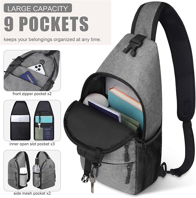 Pritent Crossbody Bags for Women Men Trendy Sling Bag Backpack Casual Chest Bag - Image 3