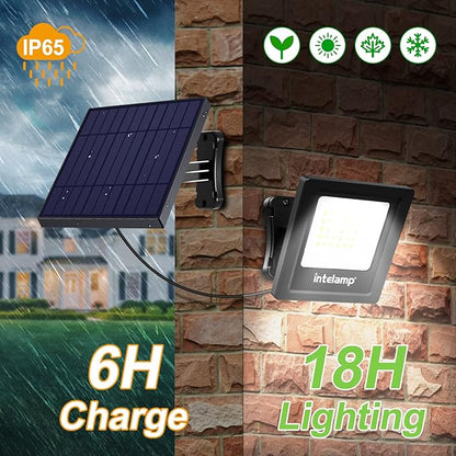 intelamp Solar Lights Outdoor, 4400mAh Solar Powered Flood Lights, Security - Image 4