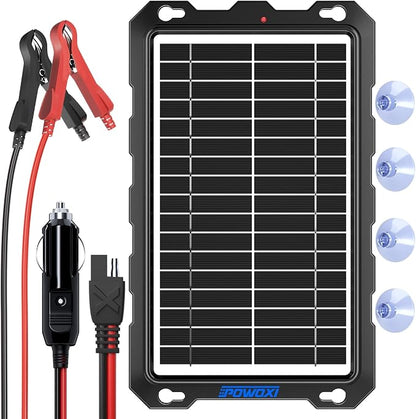 POWOXI-9W-Solar-Battery-Trickle-Charger-Maintainer -12V Portable Waterproof by POWOXI