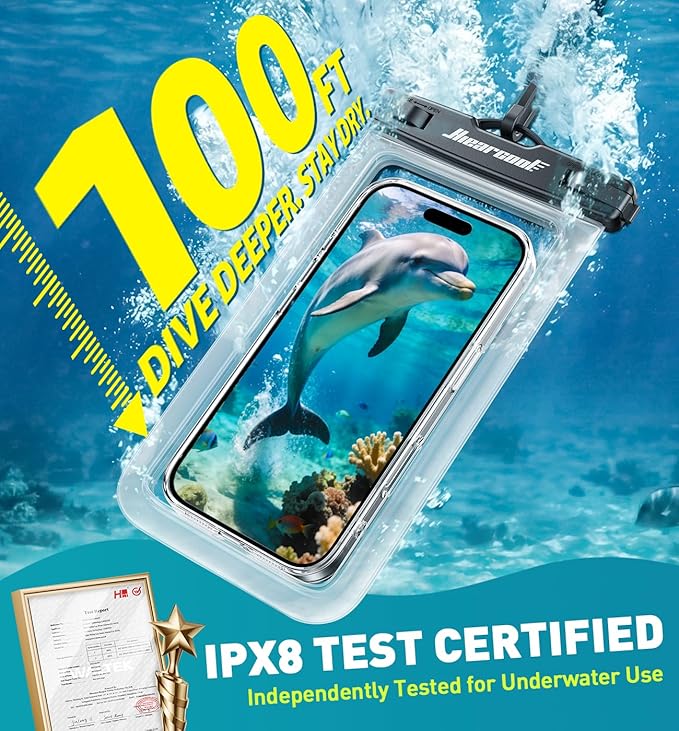 Hiearcool Waterproof Phone Pouch, Waterproof Phone Case, IPX8 Cellphone Dry Bag - Image 2