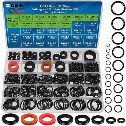 ZDBB 7 Size Water Hose Gasket and 20 Size O Ring Rubber Washer Assortment Kit by ZDBB
